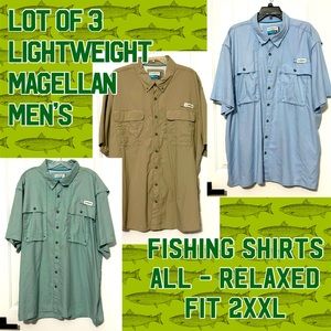 🎣 Lot of 3-Magellan Fishing Shirts, Relaxed Fit 2XXL 🐟